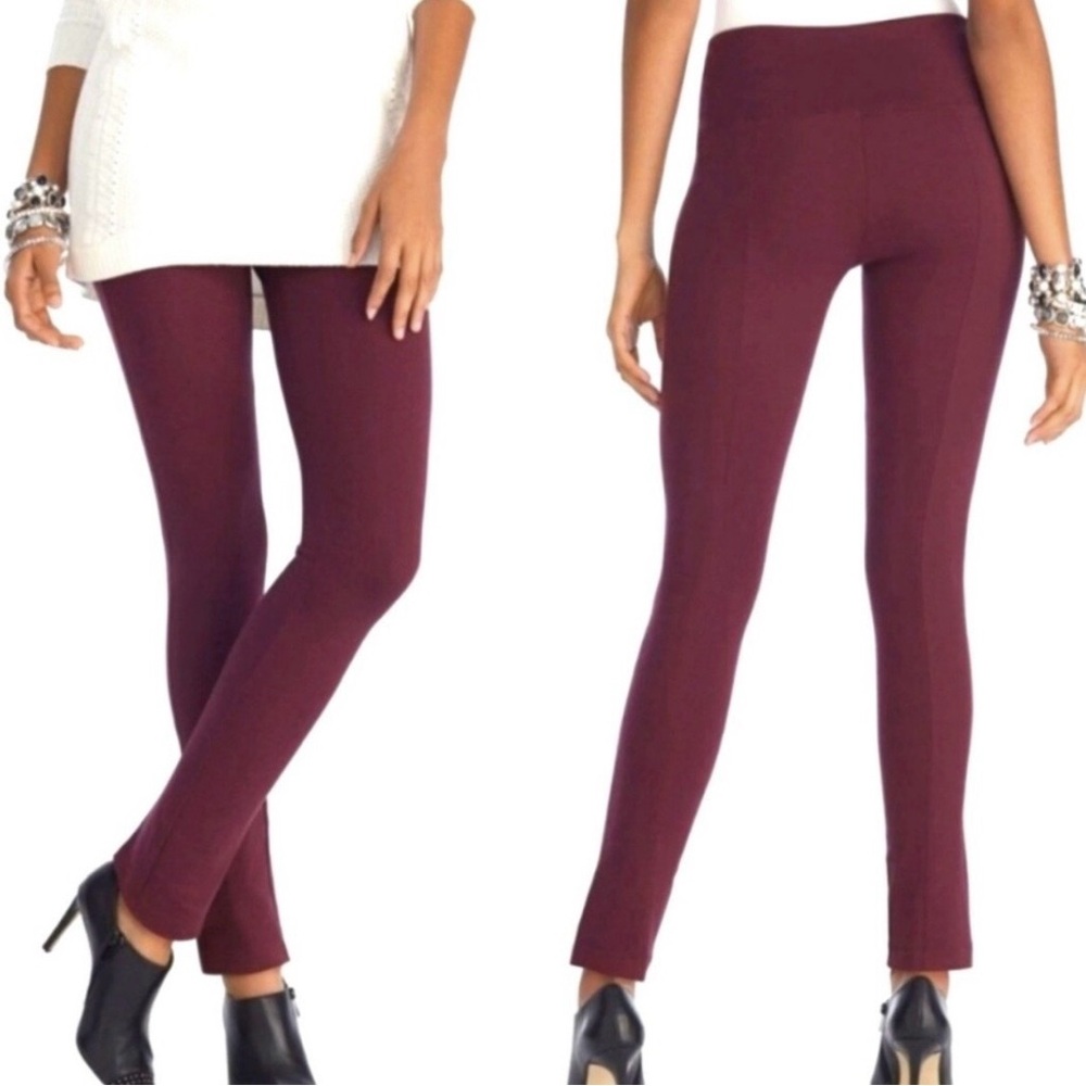 WHBM White House Black Market The Legging Pants Sz 12 BurgundyRed Side Zip😍